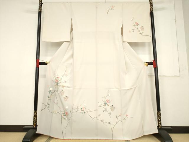 平和屋着物●訪問着 友禅 女人花文 正絹 逸品 AABF1807ck
