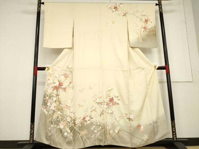 平和屋着物●訪問着 枝花文 金彩 正絹 逸品 AABF1819ck