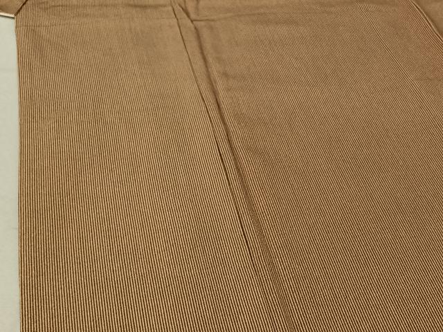 平和屋着物▽江戸小紋 単衣 作家物 万筋 伽羅色×国防色 正絹 逸品 AABF1848jh