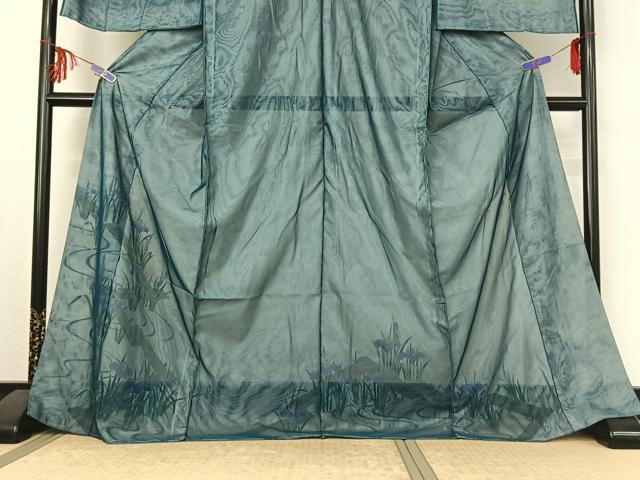 平和屋着物▽訪問着 無双 紗袷 紗×紗 流水杜若文 金彩 上代28万 仮絵羽 正絹 逸品 AABF1850jh