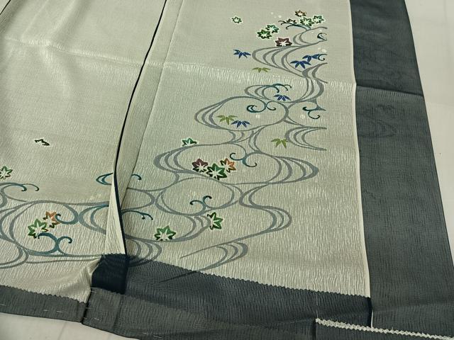 平和屋着物▽訪問着 無双 紗袷 紗×紗 立波文 金彩 上代38万 仮絵羽 正絹 逸品 未使用 AABF1851jh