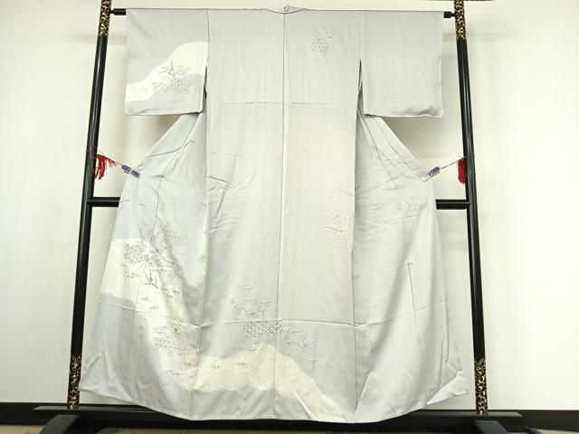 平和屋着物▽訪問着 単衣 総刺繍 吉祥花文 正絹 逸品 AABF1855jh