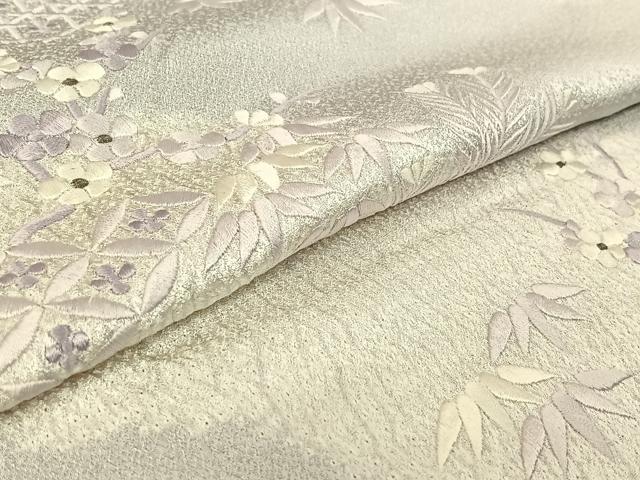 平和屋着物▽訪問着 単衣 総刺繍 吉祥花文 正絹 逸品 AABF1855jh