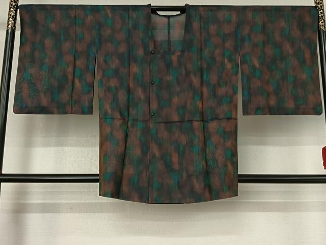 平和屋着物▽道行コート スリーシーズン 春夏秋 塵除け 霞文 暈し染め 正絹 逸品 AABF1861jh