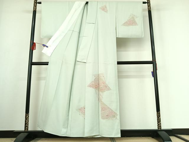 平和屋着物▽訪問着 単衣 中国三大刺繍 汕頭刺繍 スワトウ刺繍 花鳥文 正絹 逸品 AABF1863jh