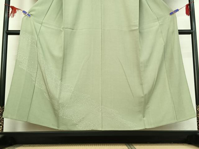平和屋着物▽江戸小紋 訪問着 単衣 花唐草文 正絹 逸品 AABF1868jh