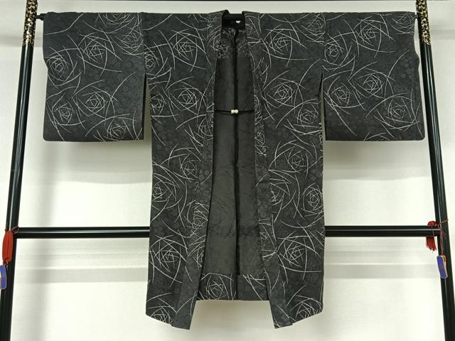 平和屋着物▽長羽織 スリーシーズン 春夏秋 塵除け 薔薇 正絹 逸品 AABF1879jh