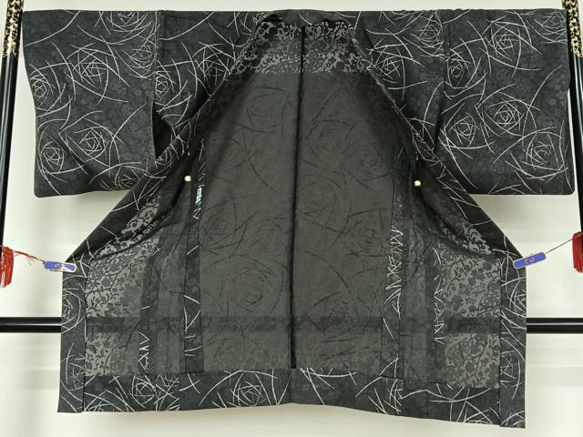 平和屋着物▽長羽織 スリーシーズン 春夏秋 塵除け 薔薇 正絹 逸品 AABF1879jh