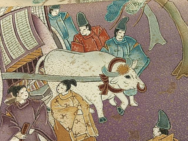 平和屋着物■豪華黒留袖 作家物 寿光織 人物松文 暈し染め 金糸 金彩 正絹 逸品 AABF1903oa