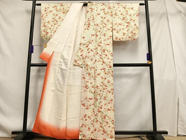 平和屋着物■上質な小紋 楓文 正絹 逸品 AABF1926oa