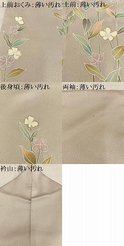 平和屋着物■訪問着 枝花文 金彩 正絹 逸品 AABF1936oa