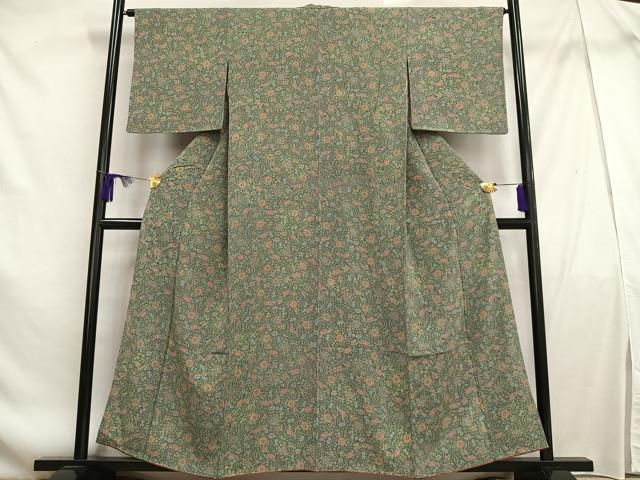 平和屋着物■上質な小紋 草花文 正絹 逸品 AABF1943oa