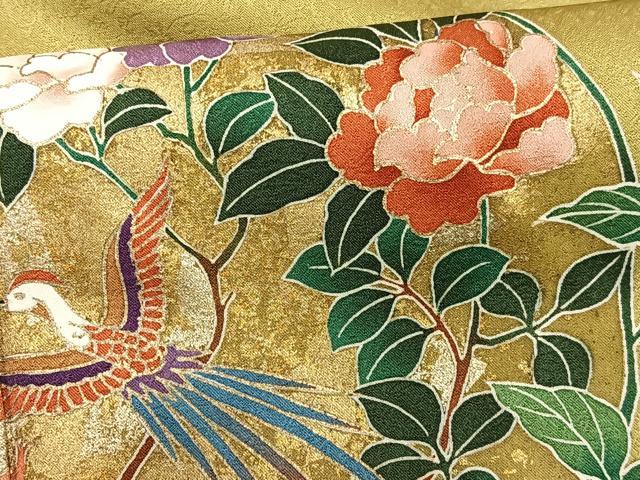 平和屋着物■訪問着 花丸飛鳥文 金彩 正絹 逸品 AABF1951oa