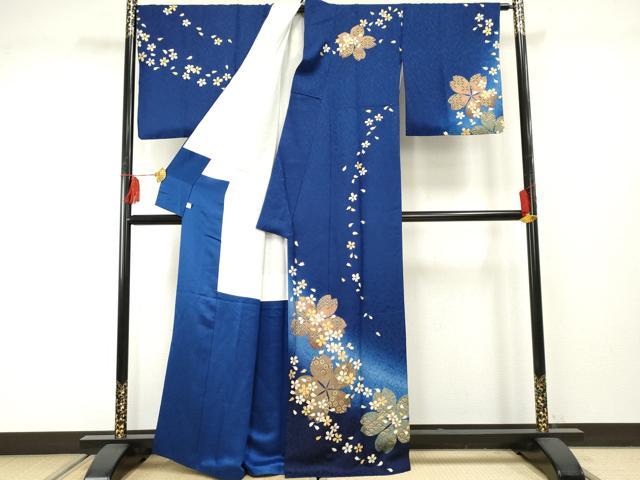 平和屋着物●訪問着 舞花文 暈し染め 金彩 鈴乃屋扱い 正絹 逸品 AABF2030cs