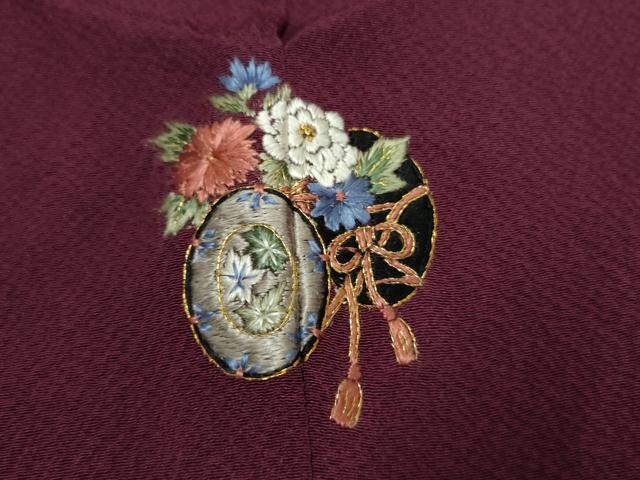 平和屋着物●ファッションデザイナー 花井幸子監修 色無地 暗紅色 正絹 逸品 未使用 AABF2036cs