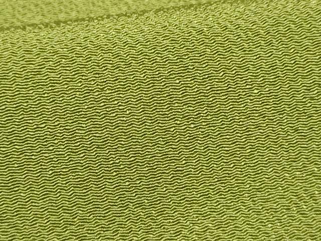 平和屋着物●上質な色無地 青丹色 鬼しぼ縮緬 正絹 逸品 未使用 AABF2037cs