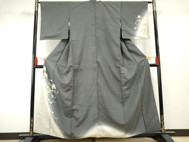 平和屋着物●訪問着 紬地 蔦の葉文 正絹 逸品 AABF2044cs