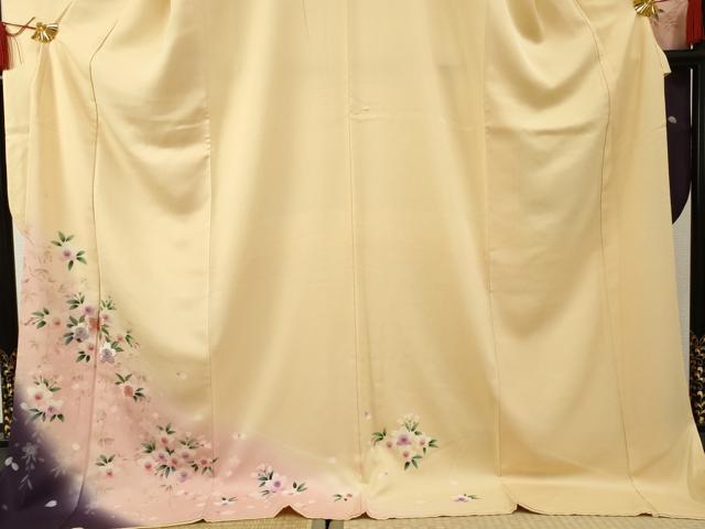 平和屋着物●豪華振袖 駒刺繍 草花文 暈し染め 金糸 ロング丈 正絹 逸品 AABF2050cs