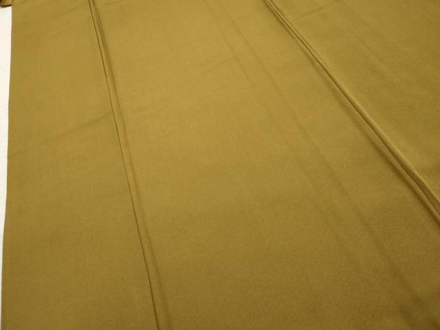 平和屋着物●上質な色無地 黄橡色 正絹 逸品 AABF2051cs