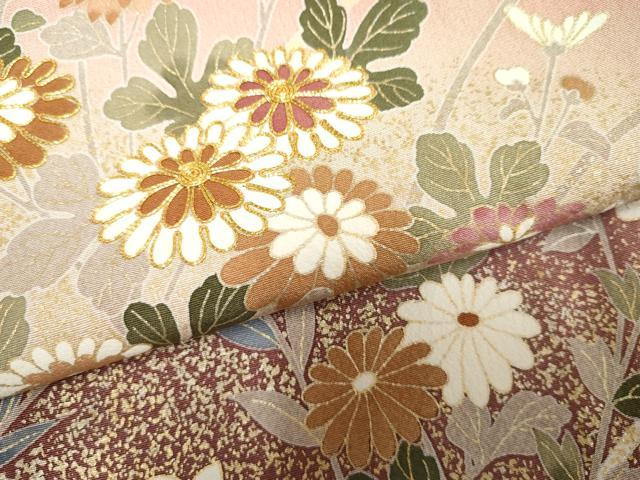 平和屋着物●訪問着 駒刺繍 草花文 暈し染め 金銀彩 正絹 逸品 AABF2058cs
