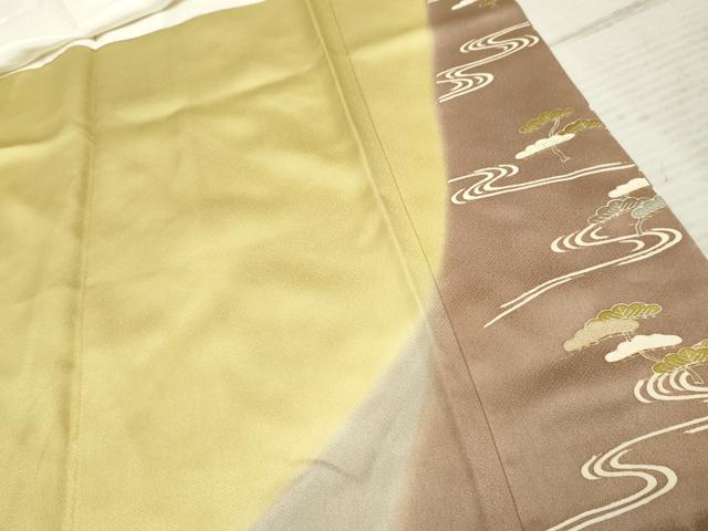 平和屋着物●豪華色留袖 駒刺繍 枝松文 暈し染め 金彩 正絹 逸品 AABF2070cs