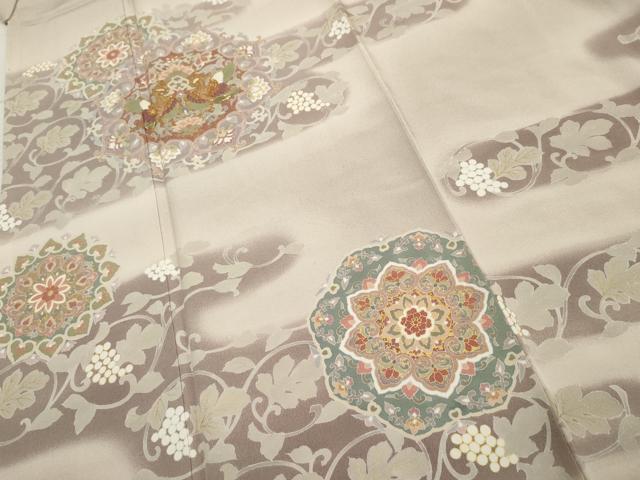 平和屋着物●豪華色留袖 駒刺繍 正倉院鳳凰花文 暈し染め 金彩 正絹 逸品 AABF2071cs