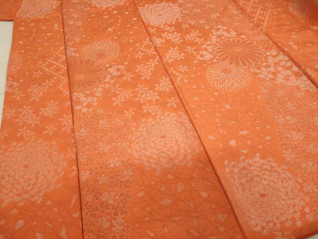 平和屋着物■上質な小紋 寿光織 草花文 正絹 逸品 AABF2093ja