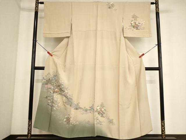 平和屋着物■訪問着 風景文 暈し染め 金彩 正絹 逸品 AABF2098ja