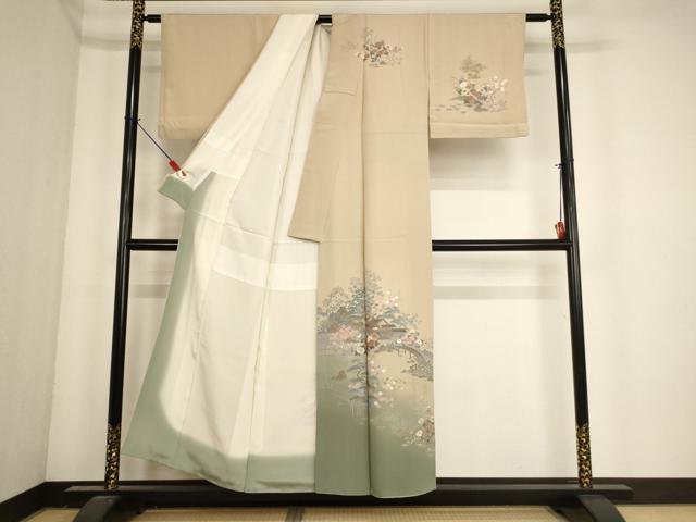 平和屋着物■訪問着 風景文 暈し染め 金彩 正絹 逸品 AABF2098ja