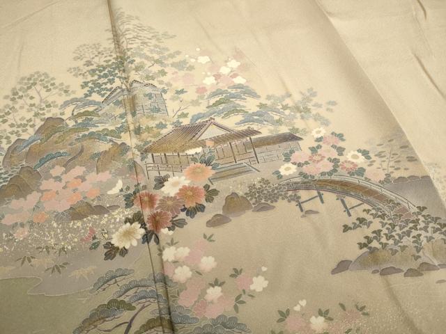平和屋着物■訪問着 風景文 暈し染め 金彩 正絹 逸品 AABF2098ja