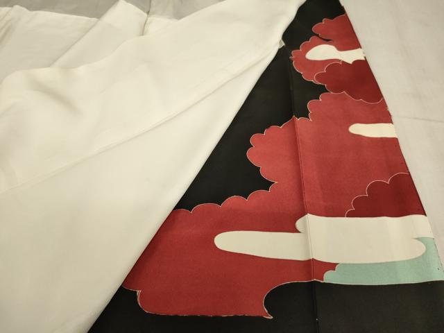平和屋着物■豪華黒留袖 駒刺繍 雲重ね飛鶴文 金銀彩 正絹 逸品 AABF2123ja