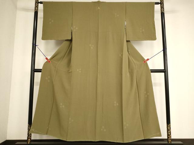 平和屋着物■上質な小紋 絞り 舞花文 正絹 逸品 未使用 AABF2246ja