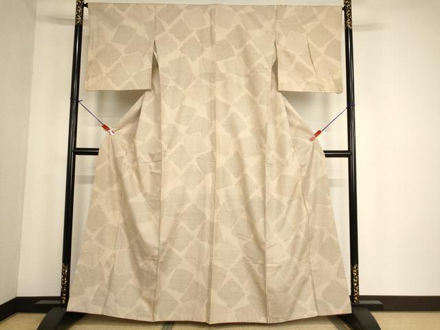 平和屋着物■結城紬 80亀甲 色紙重ね文 正絹 逸品 AABF2264ja