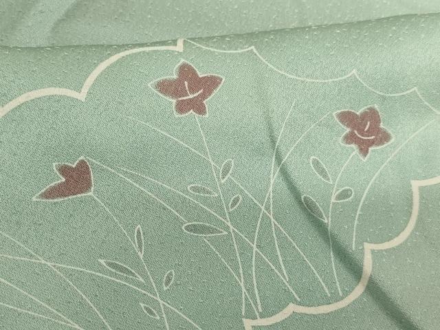 平和屋着物■上質な小紋 雲重ね花文 暈し染め 正絹 逸品 AABF2288ja