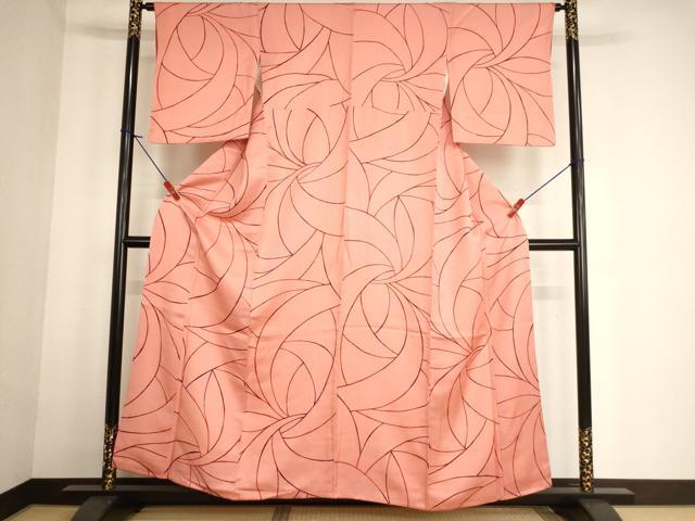 平和屋着物■上質な小紋 抽象文 正絹 逸品 AABF2292ja