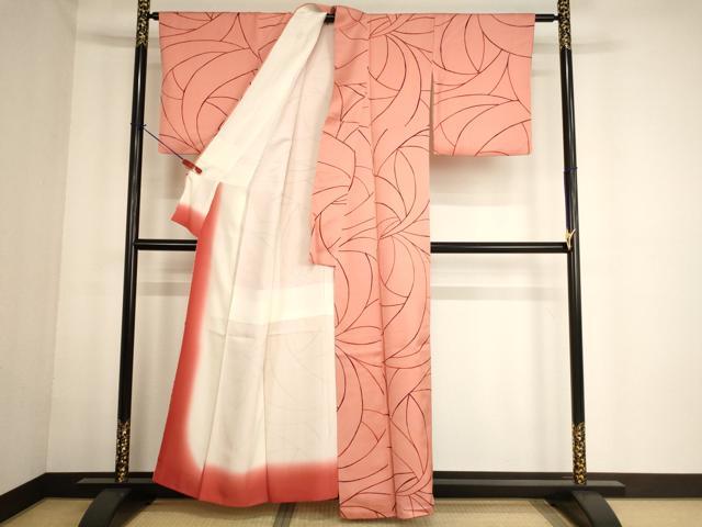 平和屋着物■上質な小紋 抽象文 正絹 逸品 AABF2292ja