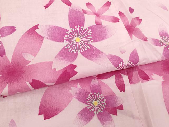 平和屋着物*夏物 浴衣 子供 女の子 舞桜文 綿 逸品 AABF2310ja