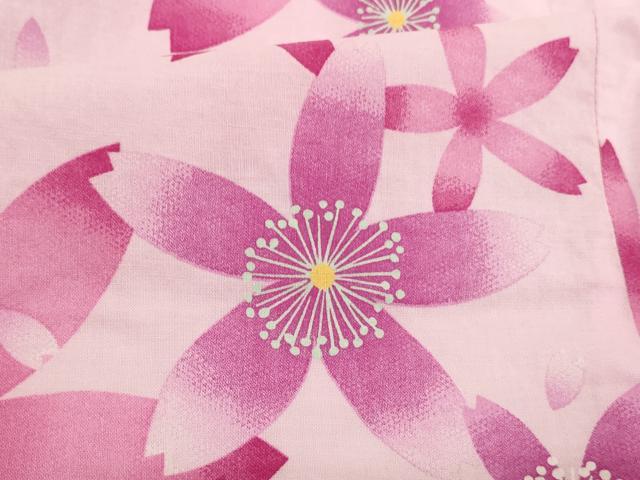 平和屋着物*夏物 浴衣 子供 女の子 舞桜文 綿 逸品 AABF2310ja