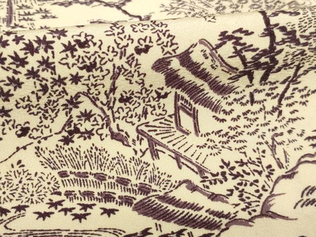 平和屋着物■上質な小紋 風景文 正絹 逸品 AABF2387ja