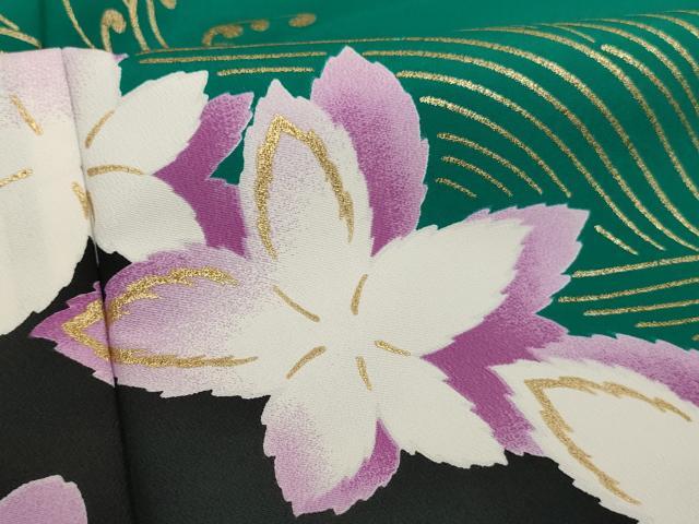 平和屋着物■訪問着 立波花文 金彩 胴抜き仕立て 洗える着物 AABF2396ja