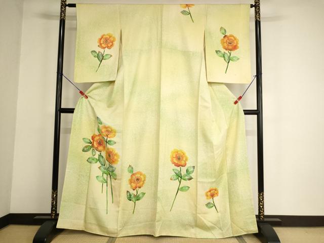 平和屋着物■訪問着 草花文 暈し染め 正絹 逸品 AABF2411ja