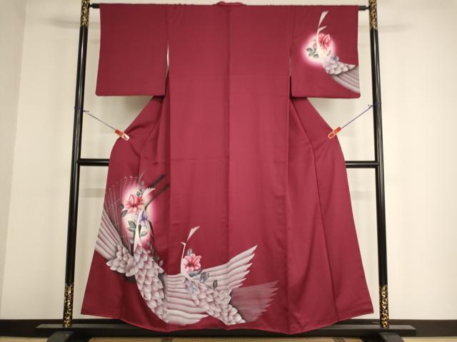 平和屋着物■訪問着 孔雀花文 暈し染め 金彩 正絹 逸品 AABF2425ja