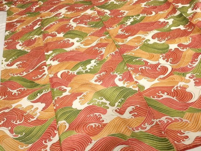 平和屋着物■上質な小紋 立波文 正絹 逸品 AABF2431ja