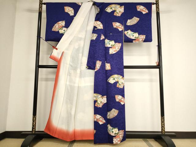 平和屋着物■上質な小紋 地紙花文 金彩 正絹 逸品 AABF2432ja