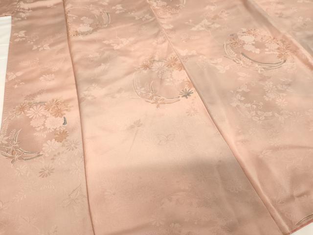 平和屋着物■上質な小紋 地紋起こし 花丸文 暈し染め 正絹 逸品 AABF2433ja