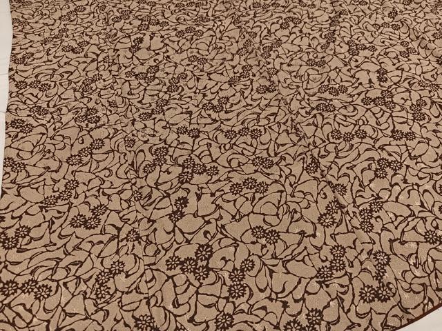 平和屋着物■上質な小紋 型染め 草花文 正絹 逸品 AABF2514ph