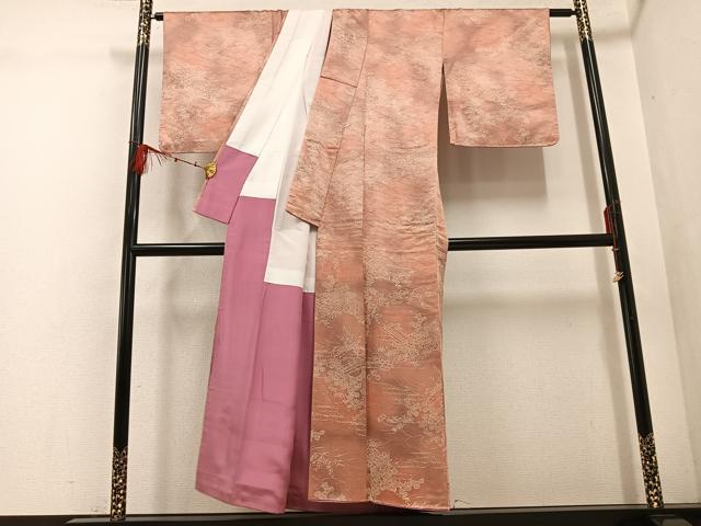 平和屋着物■上質な小紋 草花文 暈し染め 正絹 逸品 AABF2519ph