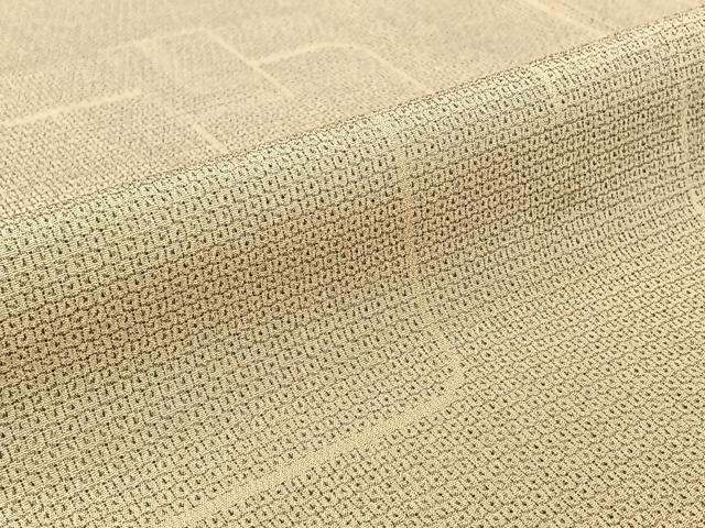 平和屋着物▽本塩沢 単衣 110亀甲 幾何学文様 正絹 逸品 AABF2536jh