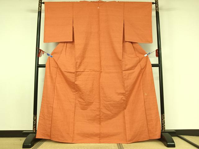 平和屋着物▽本加賀友禅作家 談義所栄二 紬 単衣 色無地 東雲色 正絹 逸品 AABF2556jh