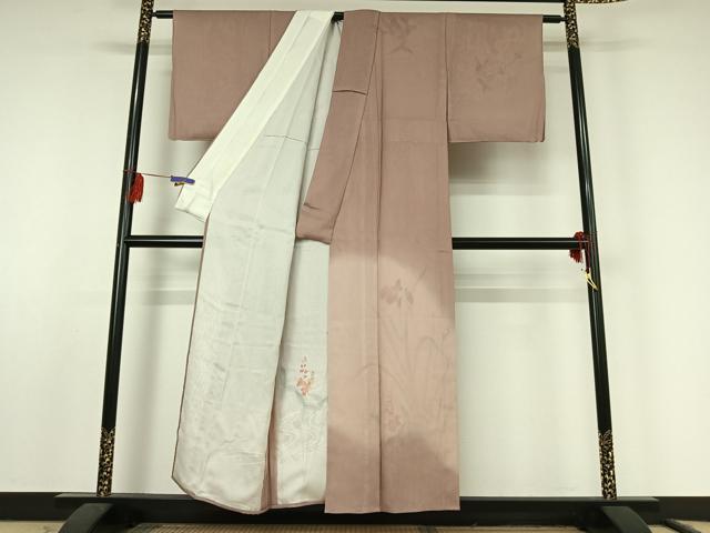 平和屋着物▽訪問着 無双 絽袷 絽×絽 手描き 流水花文 正絹 逸品 AABF2559jh